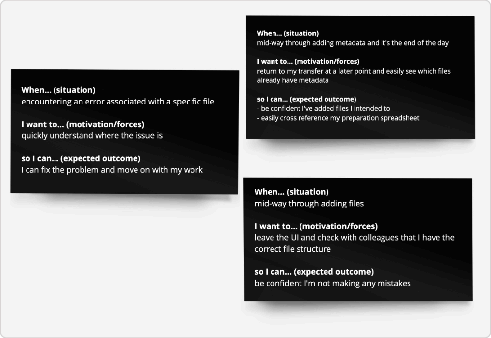 Jobs to be Done stories